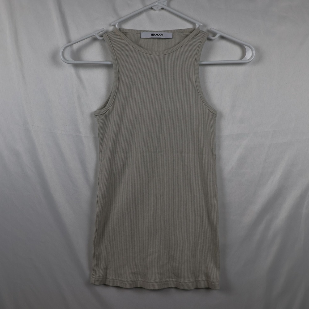 Thakoon Dress Womens Small Ribbed Sleeveless Tank Minimalist Casual Solid Summer